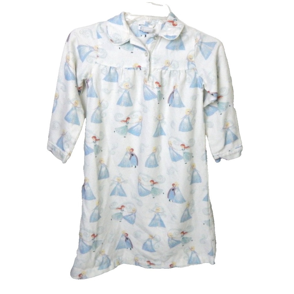 Pottery Barn Kids Disney Frozen Nightgown Flannel Long Sleeve Anna Elsa